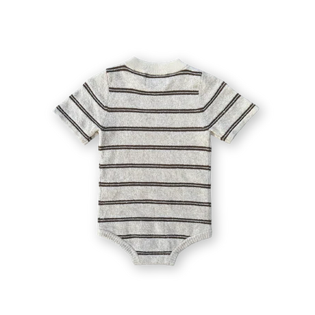 Grown - Terry Striped Bodysuit - Dune/Cafe