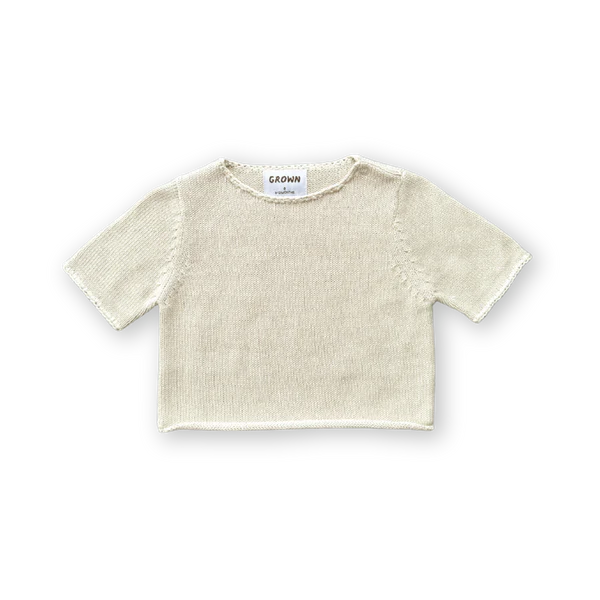 Grown - Blanket Stitch  Knitted Tee Dune