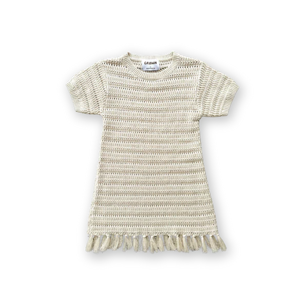 Grown - Knitted Tassel Dress - Dune