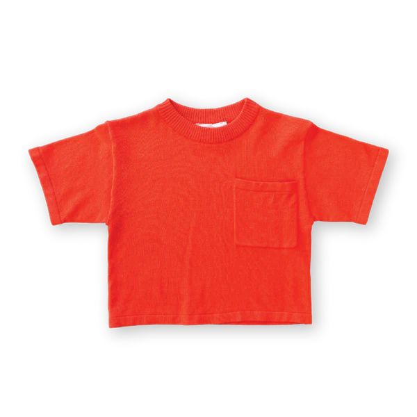 Grown - Knitted Pocket Tee Rosso