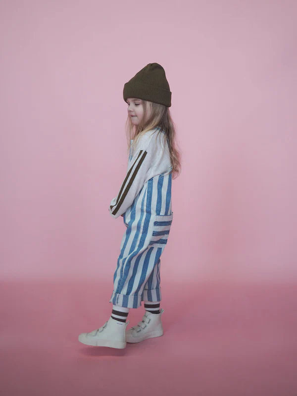 Grown - Denim Stripe Overalls