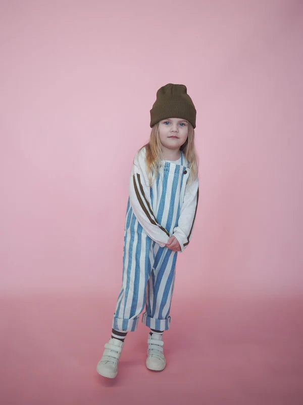 Grown - Denim Stripe Overalls