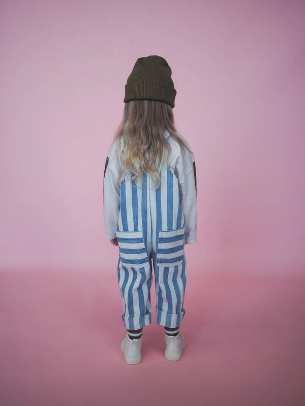 Grown - Denim Stripe Overalls