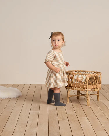 Quincy Mae - Annie Dress Latte Stripe