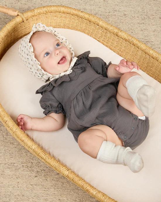 Quincy Mae - Woven Ruffle Bonnet- French Flora