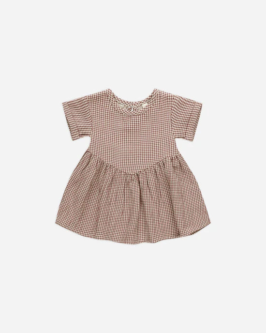 Quincy Mae- Brielle Dress - Plum Gingham