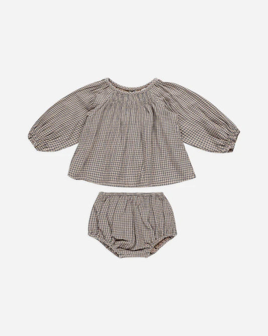 Quincy Mae - Cici Set Indigo Gingham