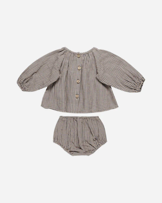 Quincy Mae - Cici Set Indigo Gingham