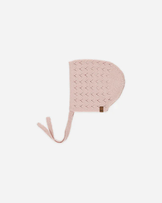 Quincy Mae - Pointelle Knit Bonnet - Bubblegum