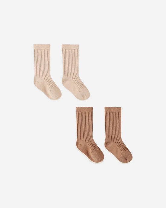 Quincy Mae - Socks Set || Shell, Rose