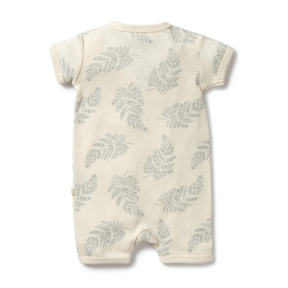 Wilson & Frenchy - Forever Ferns Organic Pointelle Boyleg Zipsuit