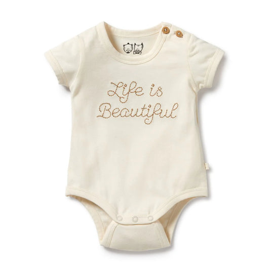 Wilson & Frenchy - Life is Beautiful Organic Bodysuit