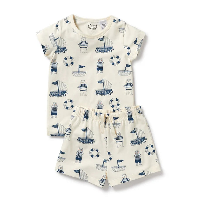 Wilson & Frenchy - Nautical Bear Organic S/S Pyjamas