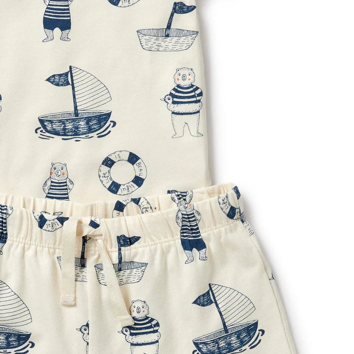 Wilson & Frenchy - Nautical Bear Organic S/S Pyjamas